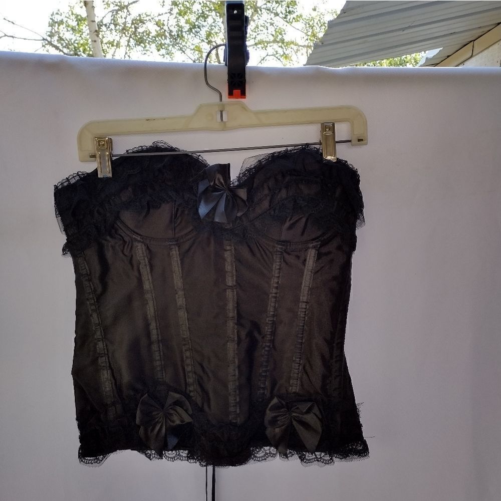Lace and satin bustier 